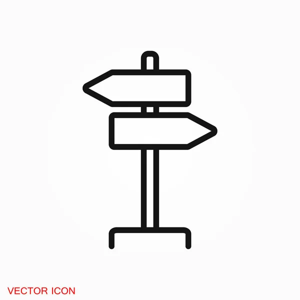 Símbolo de sinal de vetor de ícone Signpost para design — Vetor de Stock