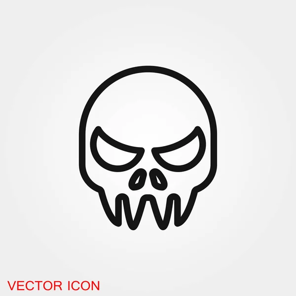 Cráneo icono símbolo de signo vectorial para el diseño — Vector de stock