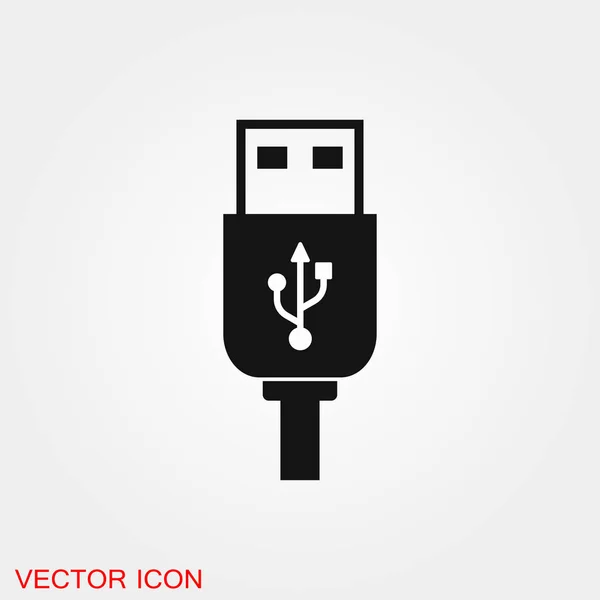Símbolo de sinal de vetor de ícone USB para design — Vetor de Stock