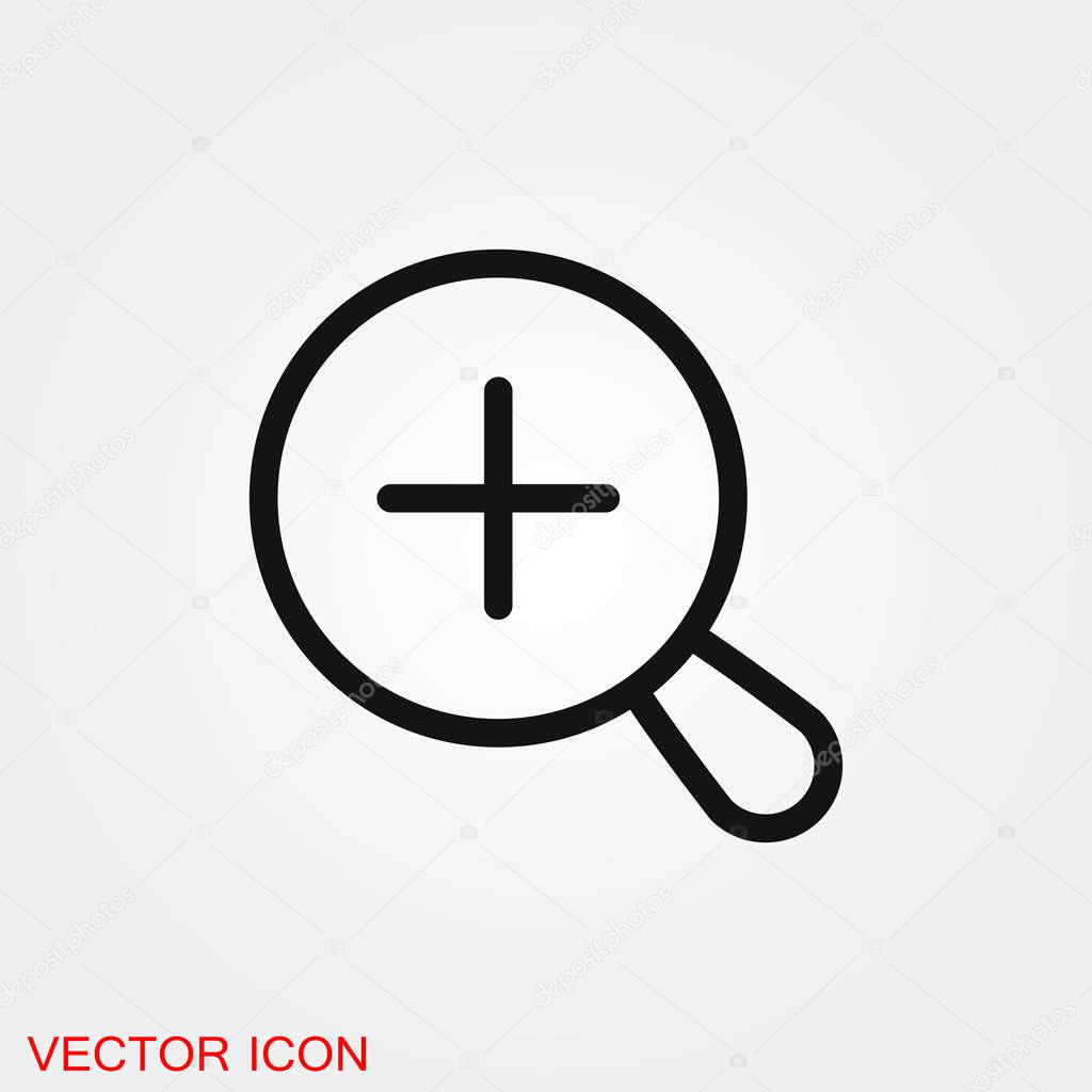 Zoom icon vector sign symbol for design