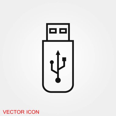 USB simge vektör işareti simgesi tasarım için