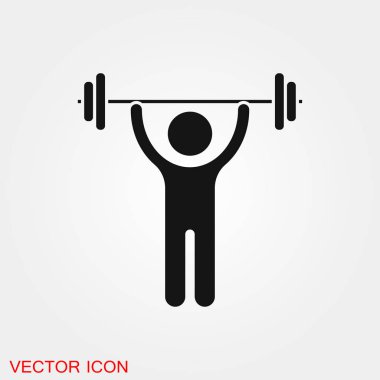 Tasarım için halterci simgesi vektör simgesi