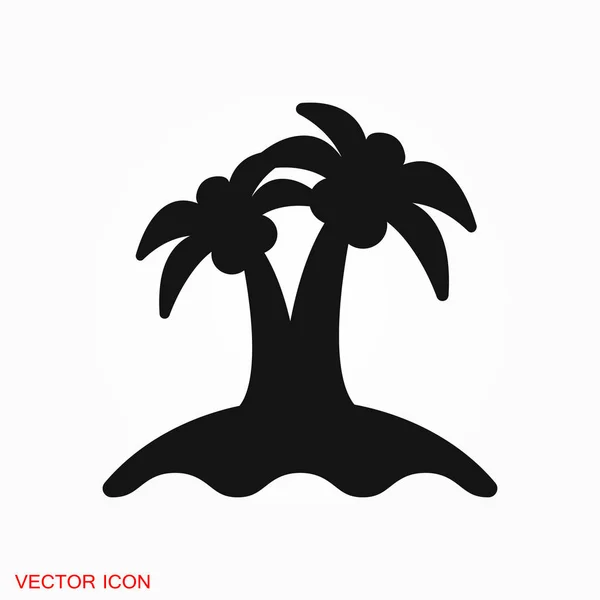 Árboles de coco Icono símbolo de signo de vector para el diseño — Vector de stock