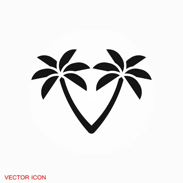 Árboles de coco Icono símbolo de signo de vector para el diseño — Vector de stock