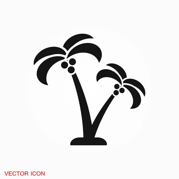 Coqueiros Símbolo de sinal de vetor de ícone para design — Vetor de Stock