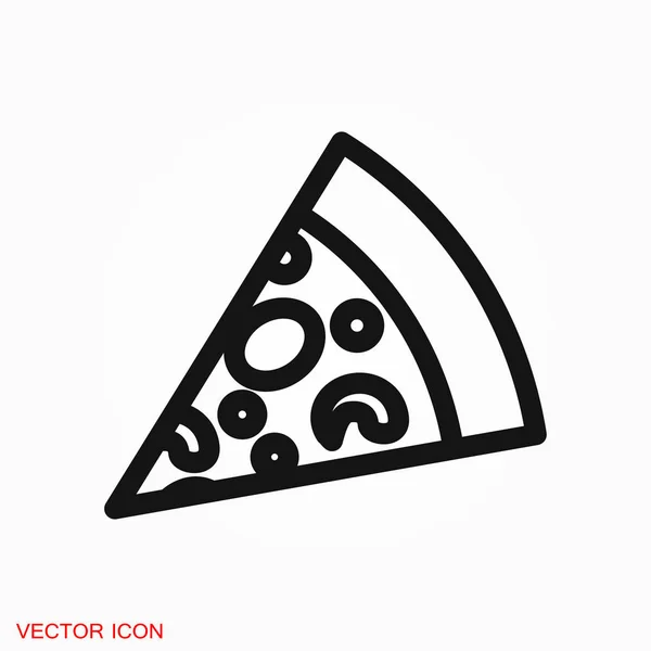 Знак вектора значка пиццы для дизайна — стоковый вектор