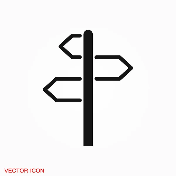 Símbolo de sinal de vetor de ícone Signpost para design — Vetor de Stock