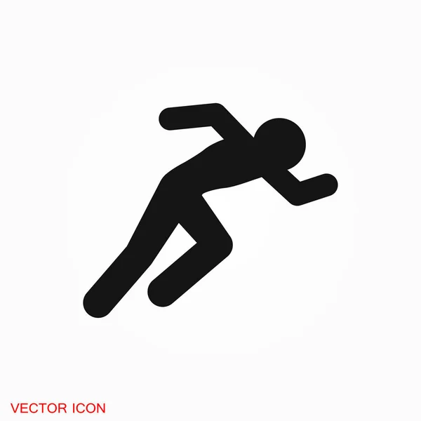 Símbolo de sinal de vetor de ícone em execução para design — Vetor de Stock