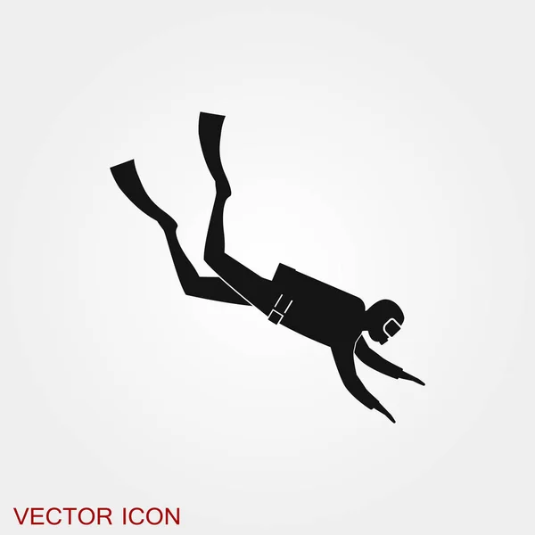 Scuba Diver Symbol Vektor Zeichen Symbol für Design — Stockvektor