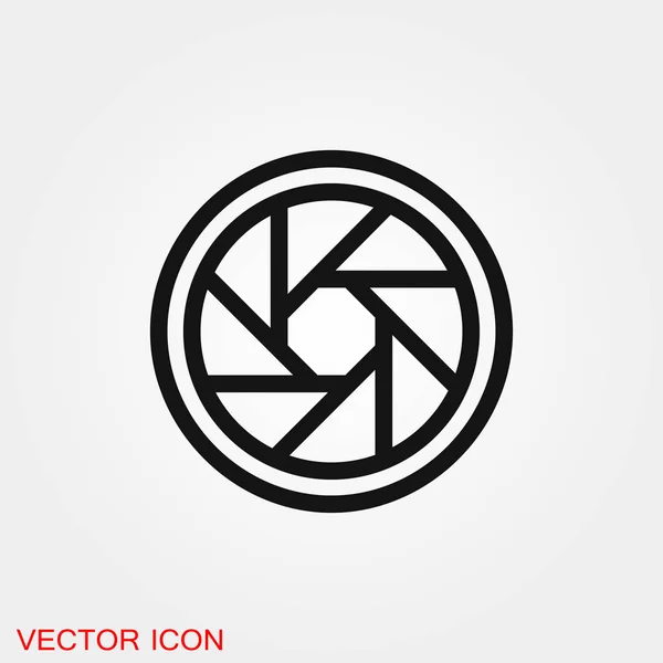 Kamera-Objektiv-Symbol-Vektorzeichensymbol für Design — Stockvektor