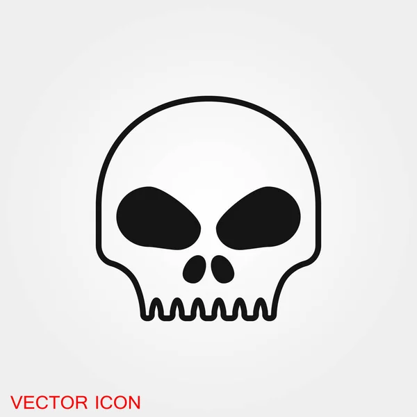 Símbolo de sinal de vetor de ícone de crânio para design — Vetor de Stock