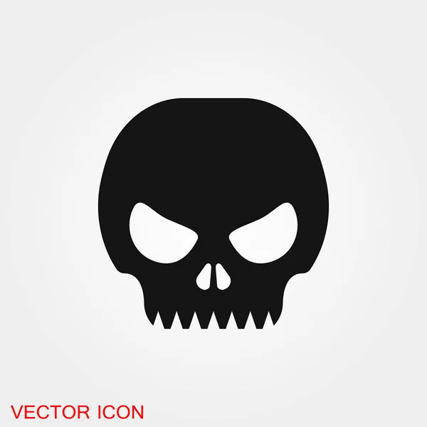 Cráneo icono símbolo de signo vectorial para el diseño — Vector de stock