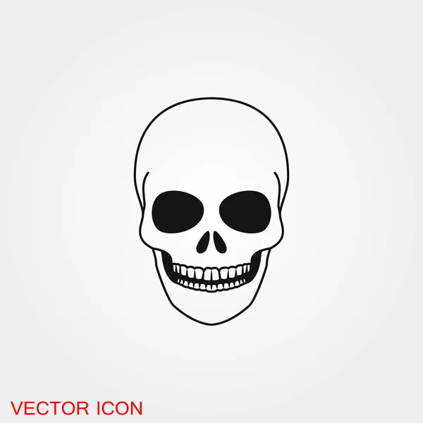 Cráneo icono símbolo de signo vectorial para el diseño — Vector de stock