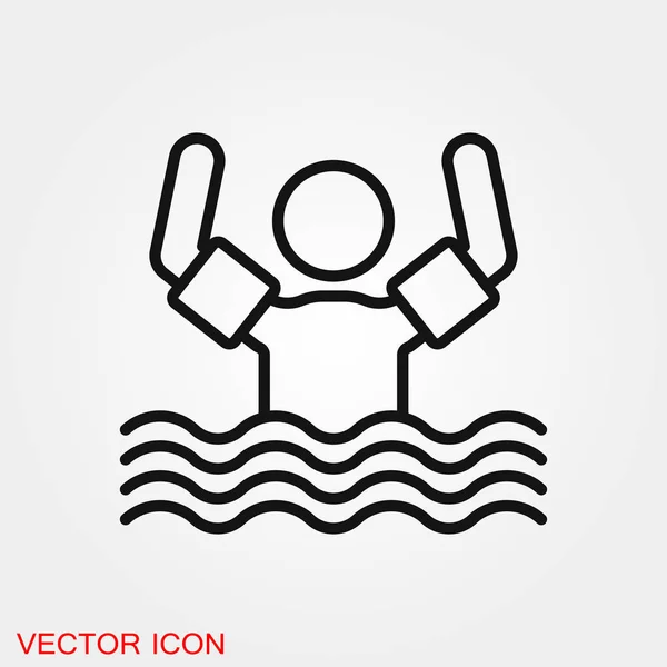 Symbole de signe vectoriel d'icône de natation pour la conception — Image vectorielle