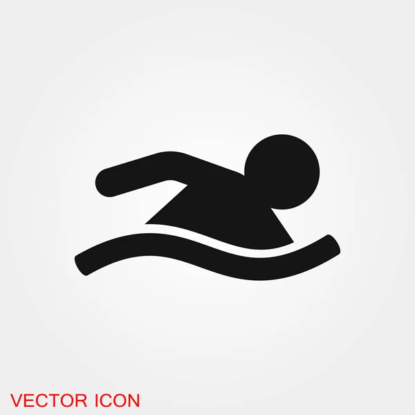 Symbole de signe vectoriel d'icône de natation pour la conception — Image vectorielle