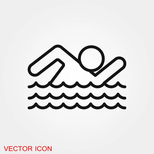Zwemmen pictogram vector teken symbool voor ontwerp — Stockvector