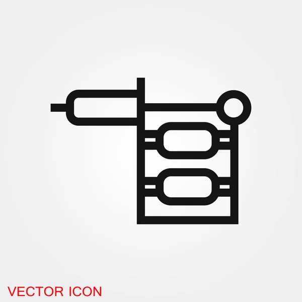 Tätowiermaschine Symbol Vektor Zeichen Symbol für Design — Stockvektor