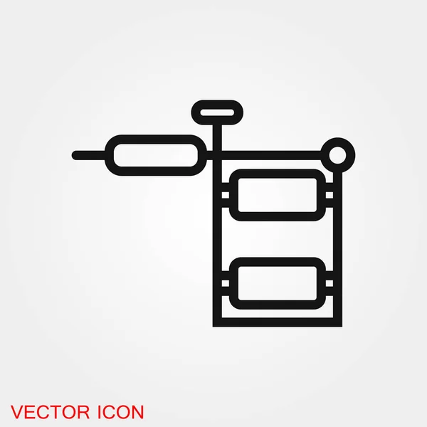 Símbolo de sinal de vetor de ícone de máquina de tatuagem para design — Vetor de Stock