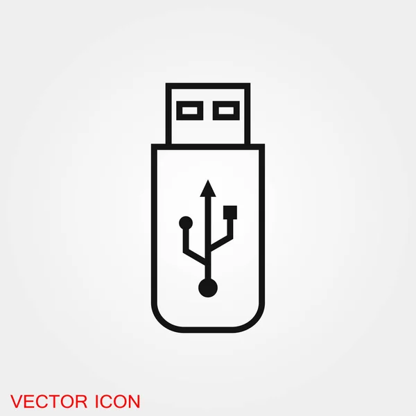 Símbolo de sinal de vetor de ícone USB para design — Vetor de Stock