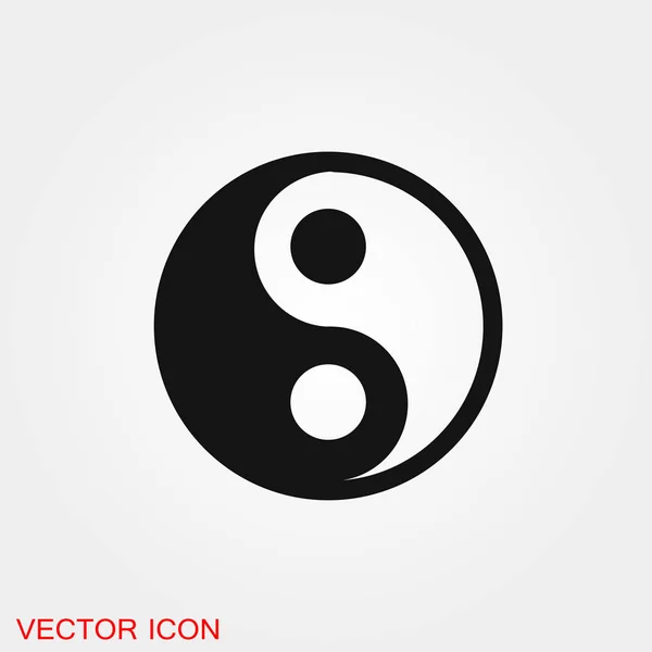 Yin Yang ikonen vektor logga symbol för design — Stock vektor