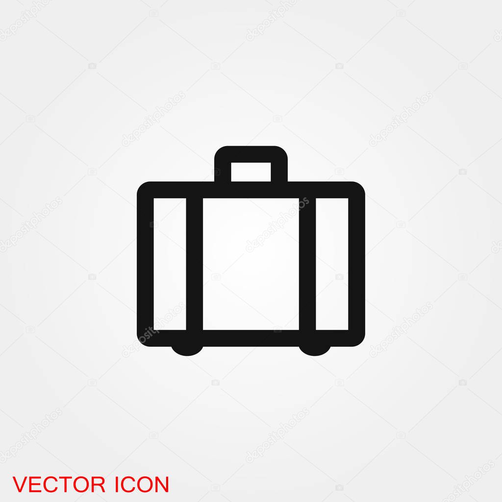 Travel bag icon vector sign symbol for design