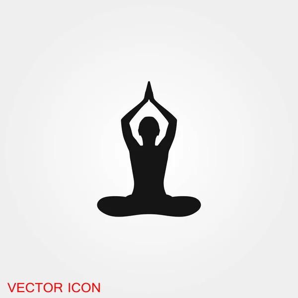 Yoga Fitness Icon vector teken symbool voor ontwerp — Stockvector