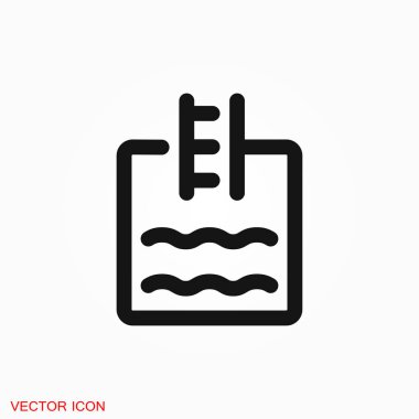 Havuzu düz simge vektör işareti simgesi tasarım için