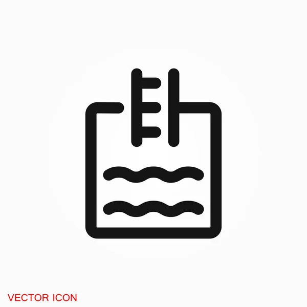 Símbolo de sinal de vetor de ícone plano de piscina para design — Vetor de Stock