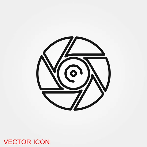 Symbole vectoriel d'icône d'objectif de caméra pour la conception — Image vectorielle