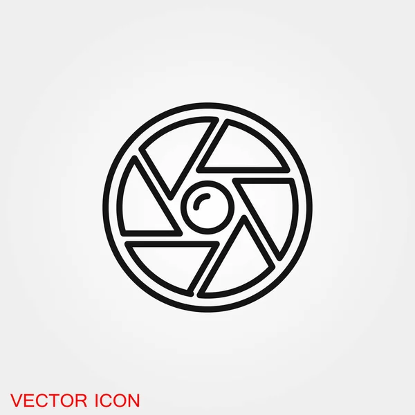 Symbole vectoriel d'icône d'objectif de caméra pour la conception — Image vectorielle