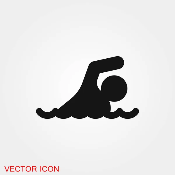 Symbole de signe vectoriel d'icône de natation pour la conception — Image vectorielle