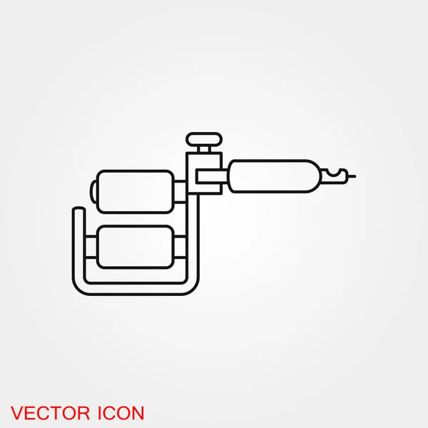 Tätowiermaschine Symbol Vektor Zeichen Symbol für Design — Stockvektor