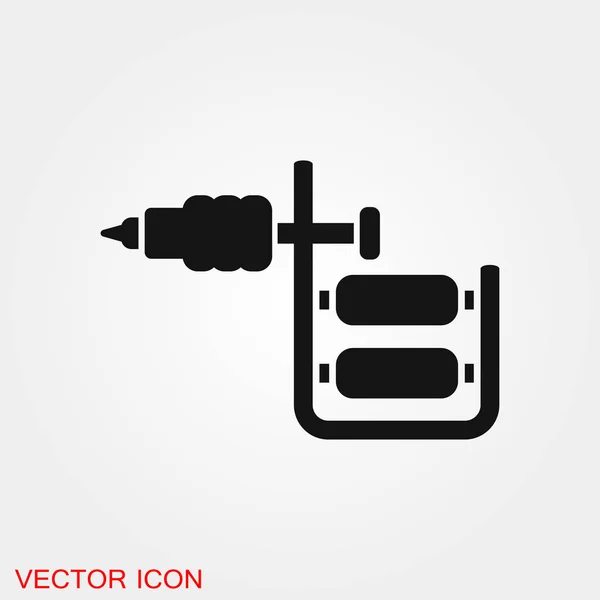 Tätowiermaschine Symbol Vektor Zeichen Symbol für Design — Stockvektor