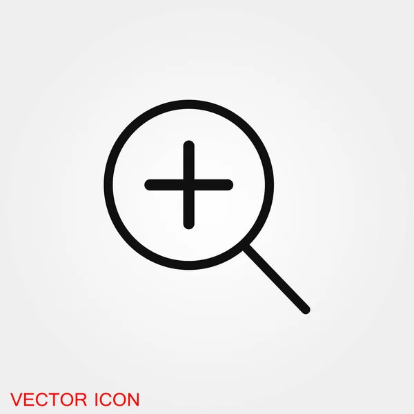 Símbolo de sinal de vetor de ícone de zoom para design — Vetor de Stock