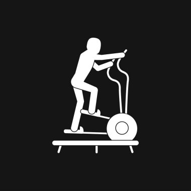 Eliptik makinesi spor salonu kutsal kişilerin resmi, vektör işareti simgesi tasarım için