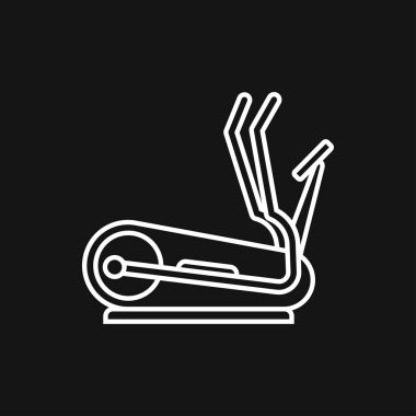 Eliptik makinesi spor salonu kutsal kişilerin resmi, vektör işareti simgesi tasarım için