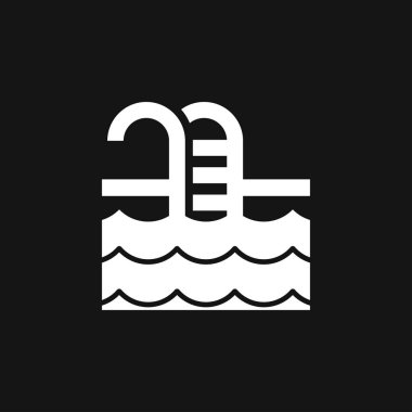 Havuzu düz simge vektör işareti simgesi tasarım için