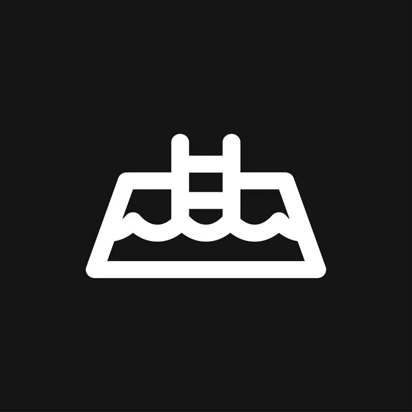 Símbolo de sinal de vetor de ícone plano de piscina para design — Vetor de Stock