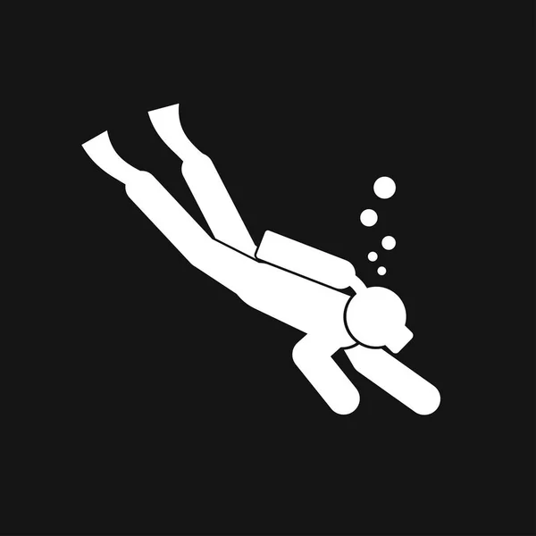 Scuba Diver Symbol Vektor Zeichen Symbol für Design — Stockvektor