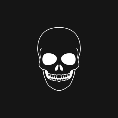 Kafatası simge vektör işareti simgesi tasarım için