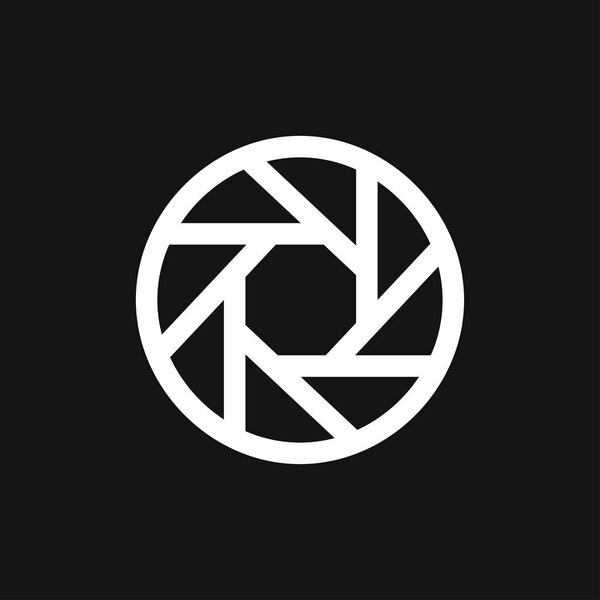 Camera objective icon vector sign symbol for design