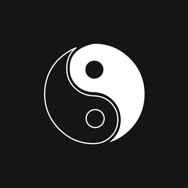 Yin Yang icon vector sign symbol for design