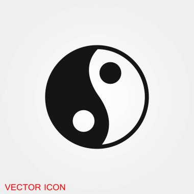 Yin Yang simge vektör işareti simgesi tasarım için