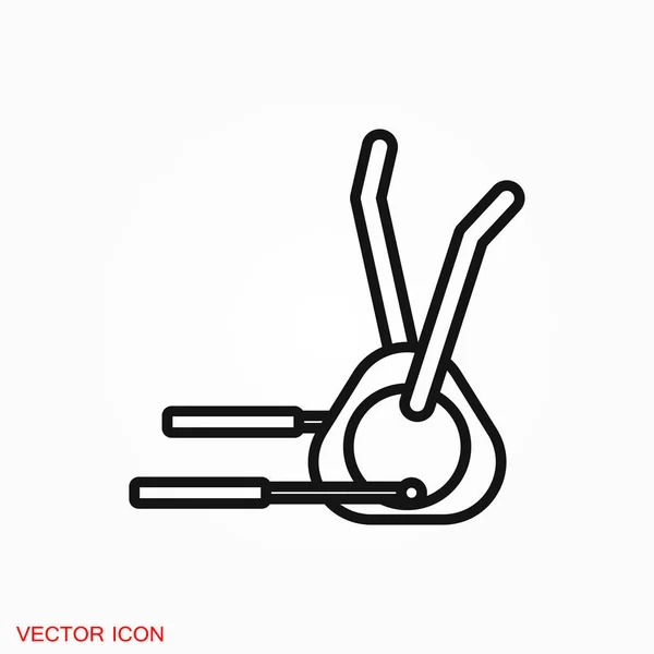 Icono elíptico del gimnasio de la máquina, símbolo de signo de vector para el diseño — Vector de stock