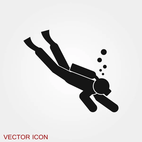 Scuba diver icon vector sign symbol for design — Stock Vector