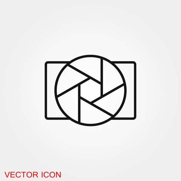 Símbolo de sinal de vetor de ícone objetivo da câmera para design — Vetor de Stock
