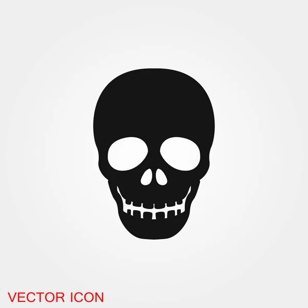 Symbole vectoriel de signe d'icône de crâne pour la conception — Image vectorielle