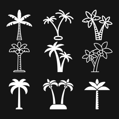 Hindistan cevizi ağaçları simge vektör işareti simgesi tasarım için