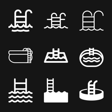 Havuzu düz simge vektör işareti simgesi tasarım için