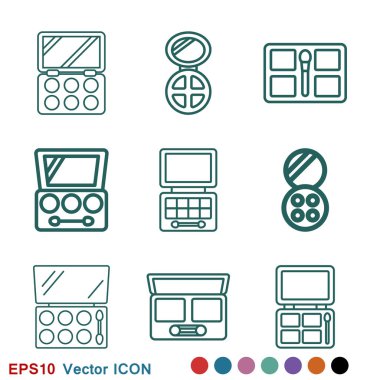 Göz farı simgesi, Web ve mobil için güzellikten logo göz farı paleti.
